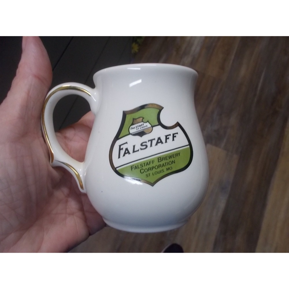 Vintage 1985 Falstaff Stout Beer Mug Franklin Mint Great American Breweries Logo
